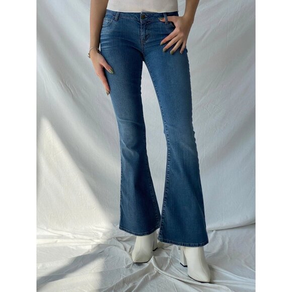Miss Sixty Jeans Vintage Y2K 
Extra Low Tommy Flare Size 31 Dark Wash - Picture 13 of 16